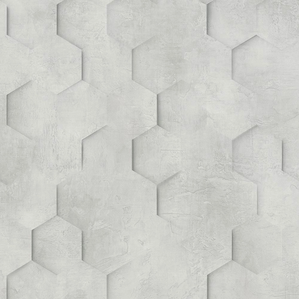 Modern loft stílusú szürkés beige színű geometria mintás design tapéta