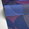 Modern nagy léptékű geometria mintás dekor tapéta kék, lila színben