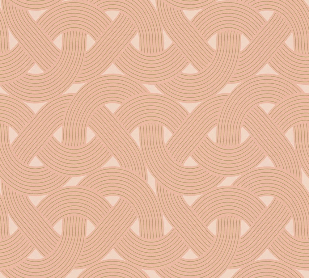 Modern narancssárga hullám geometria mintás design tapéta