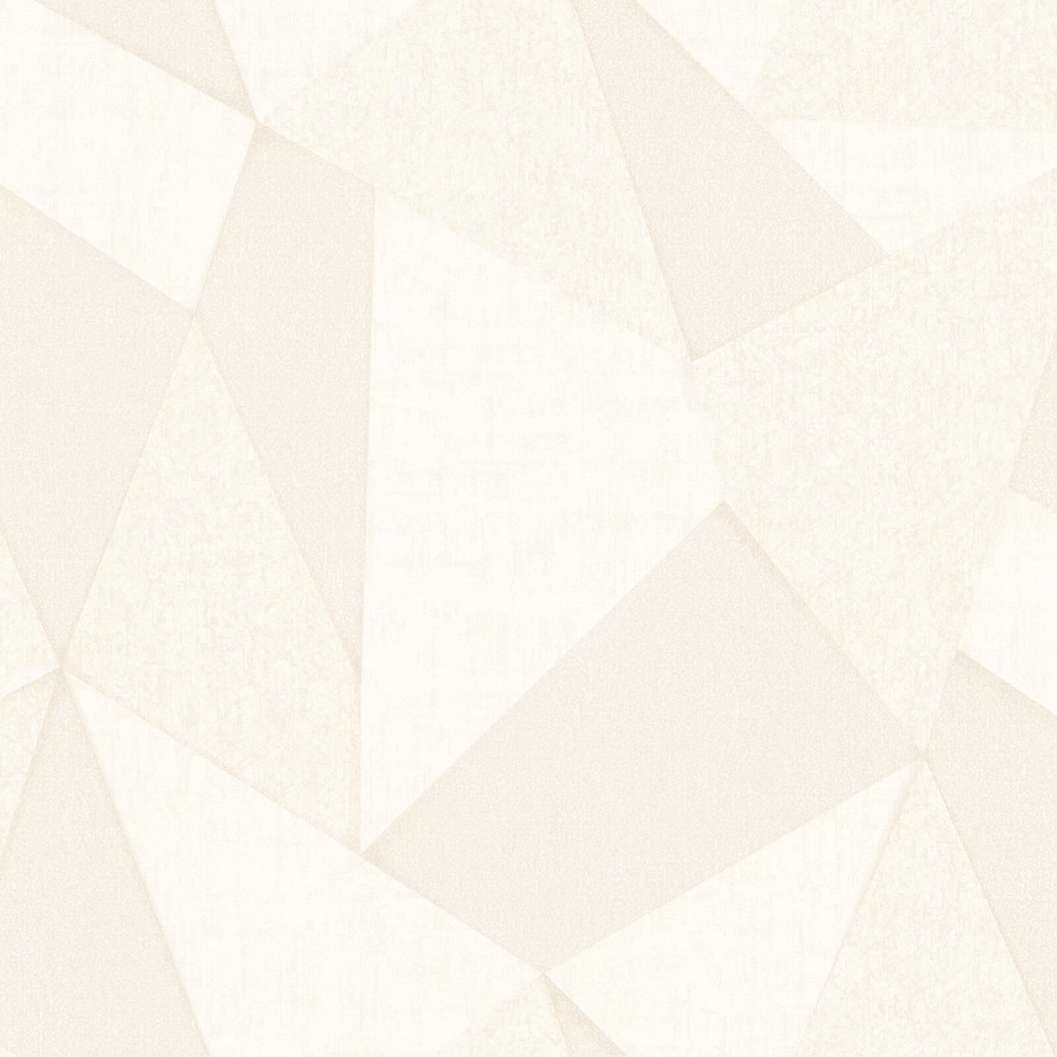 Modern olasz geometria mintás design tapéta csillogó kiemelt mintákkal krém fehér színben