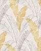 Modern óriás pálmalevél mintás vlies dekor tapéta sárga színvilágban