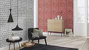 Modern piros tégla mintás tapéta