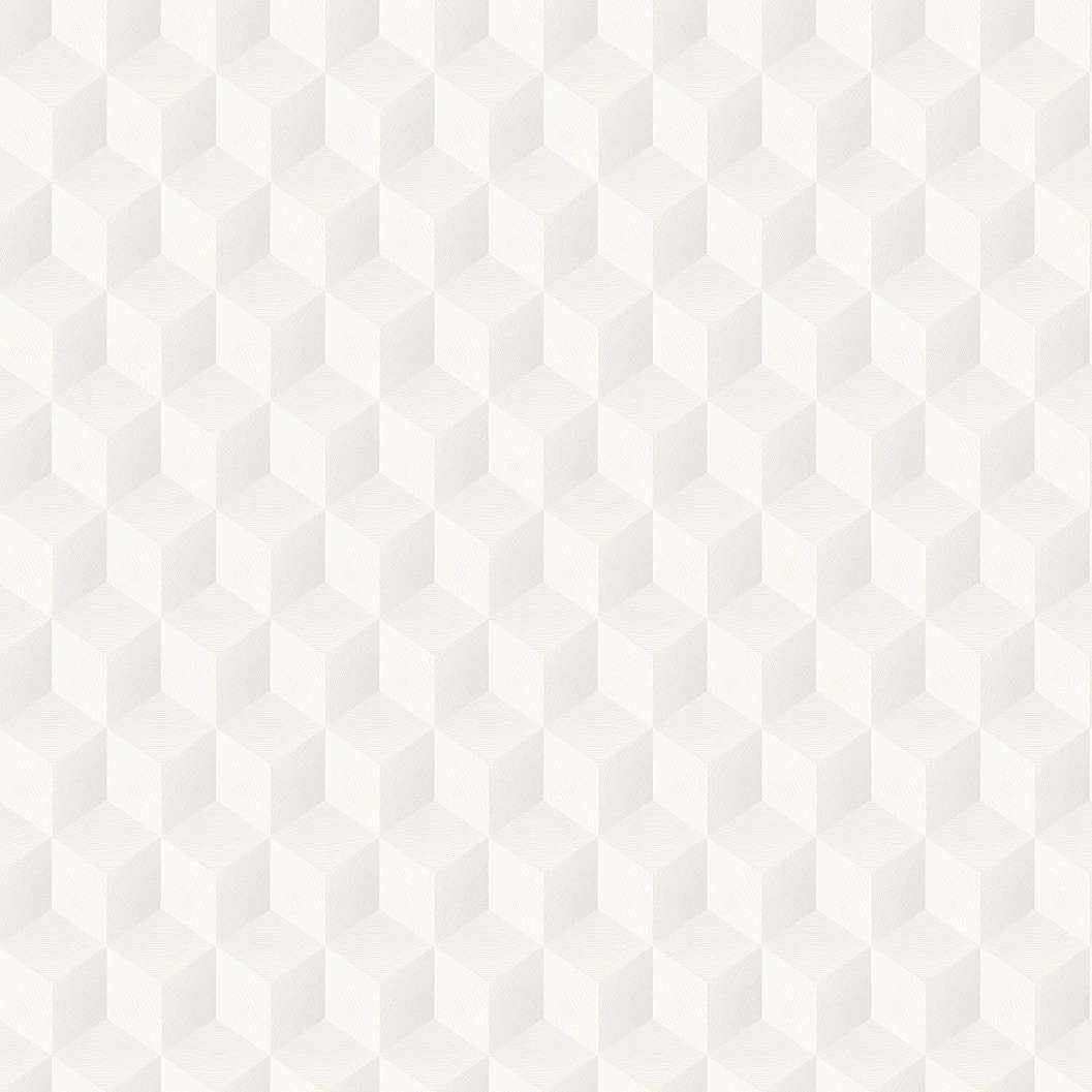 Modern stílusú 3D hatású geometria mintás fehér színű tapéta