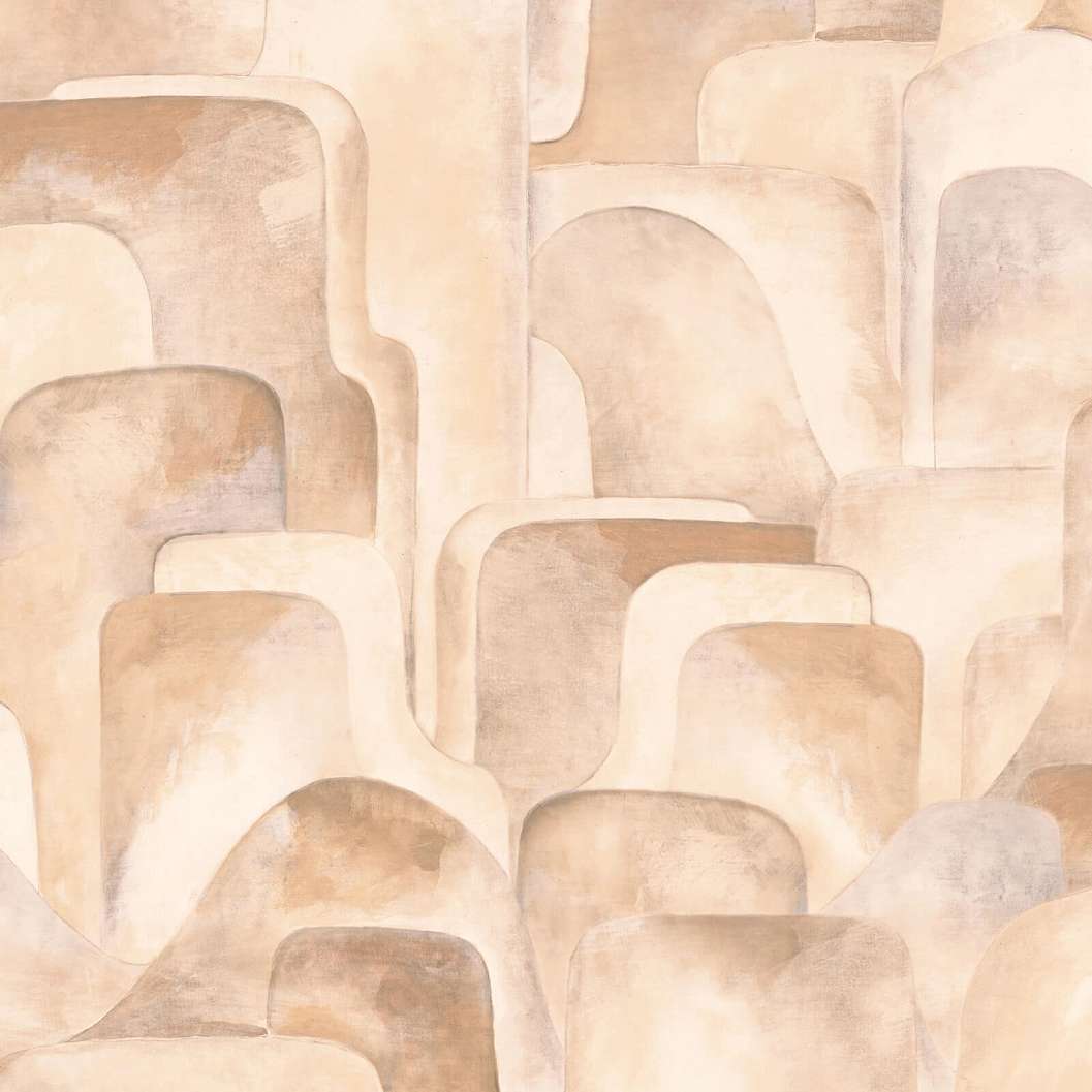 Modern stílusú barack barnás beige geometrikus mintás design tapéta