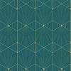 Modern stílusú design tapéta elegáns koptatott zöld arany geometrai mintával