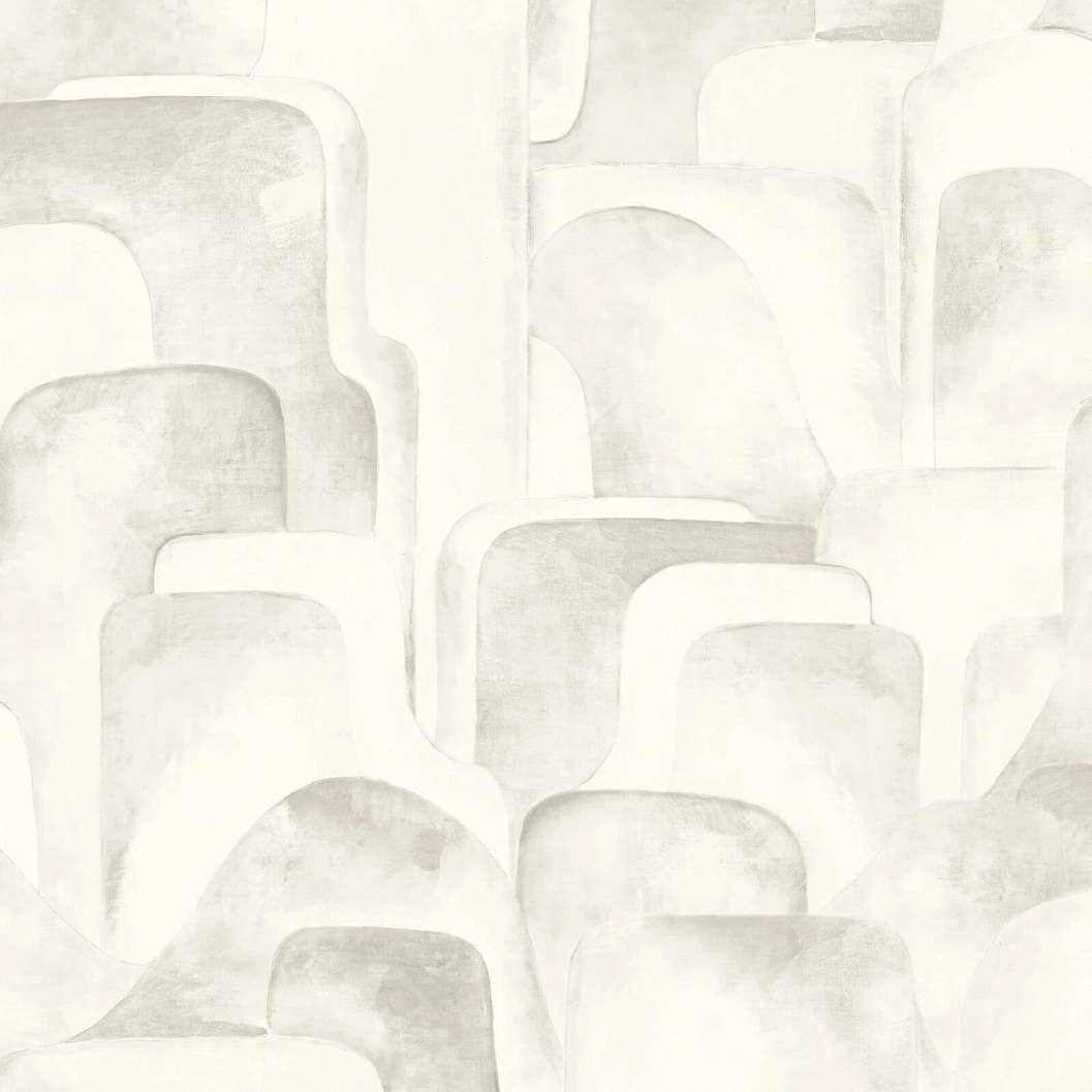 Modern stílusú krém fehér, szürke geometrikus mintás design tapéta