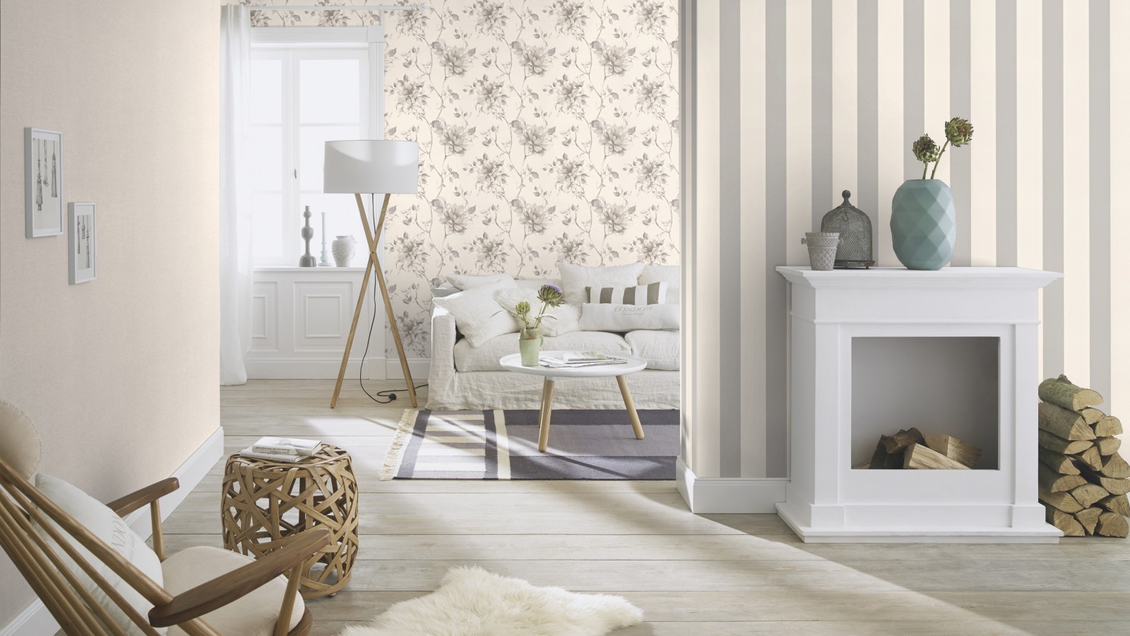 Modern színes virág mintás tapéta.