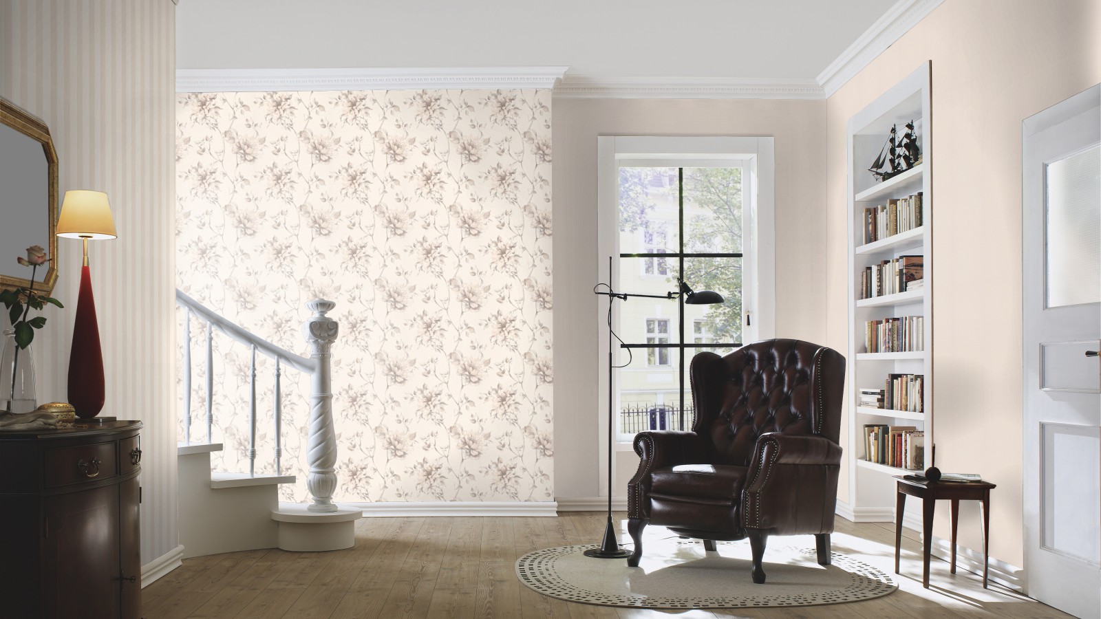 Modern színes virág mintás tapéta.