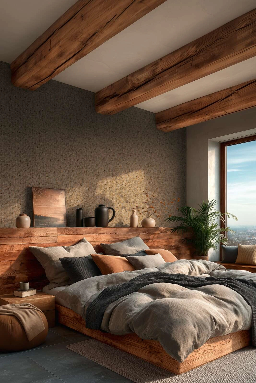 Modern szőtt gyékény mintás design tapéta enyhén fényes sárgásbarna és szürke színvilágban