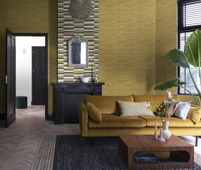 Modern szürke sárga bőrhatású design tapéta