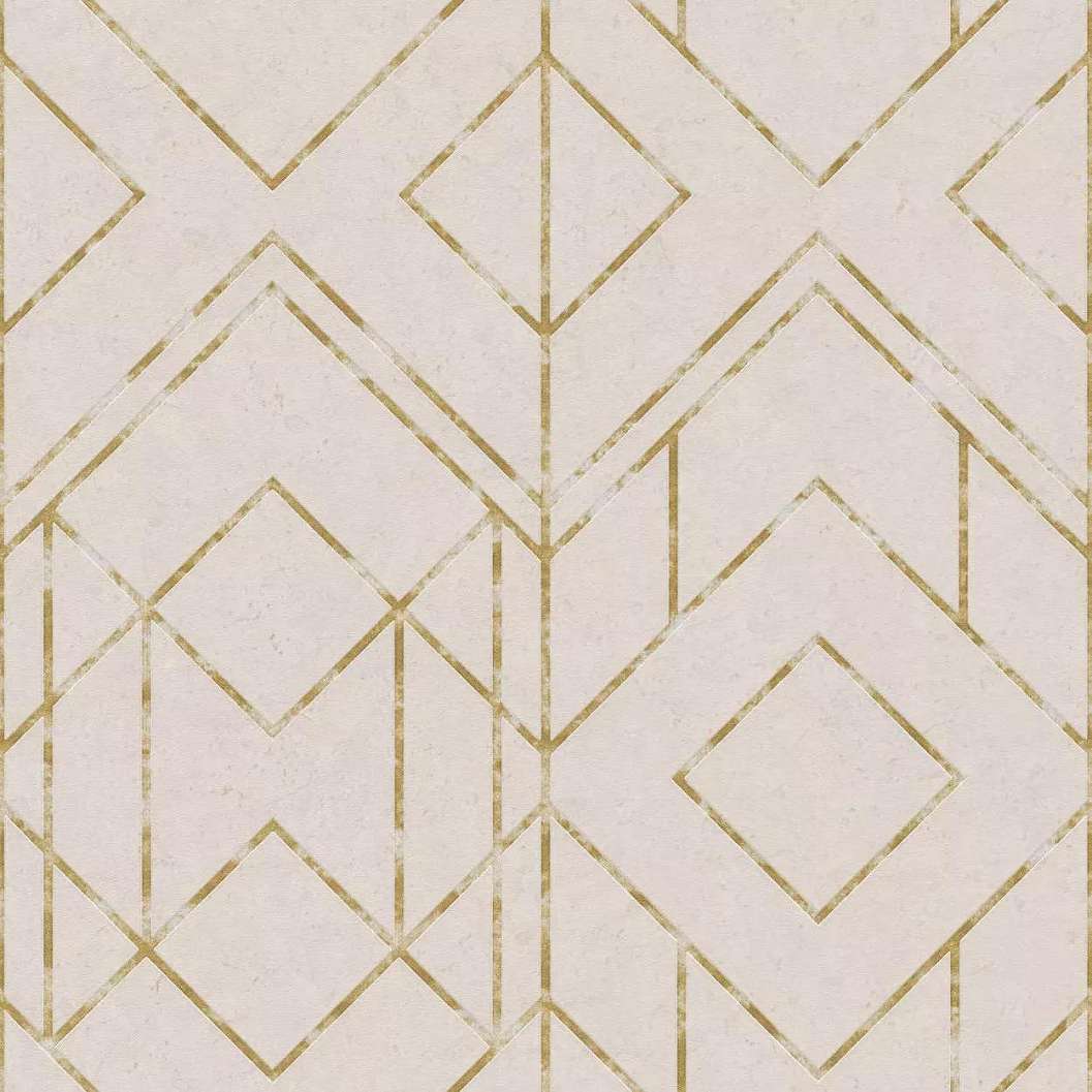 Modern tapéta bézs arany geometrikus mintával