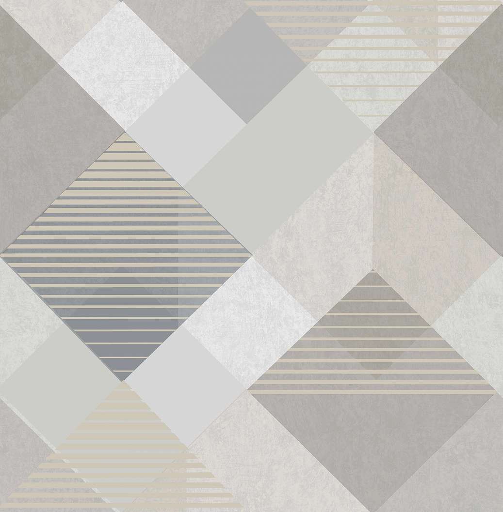 Modern tapéta geometrikus mintával szürkésbarna színekkel