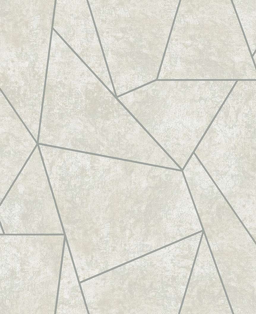 Modern tapéta világosszürke metál ezüst geometrikus mintával