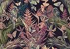 Modern trópusi botanikus mintás fali poszter kolibri mintával 368x254 vlies