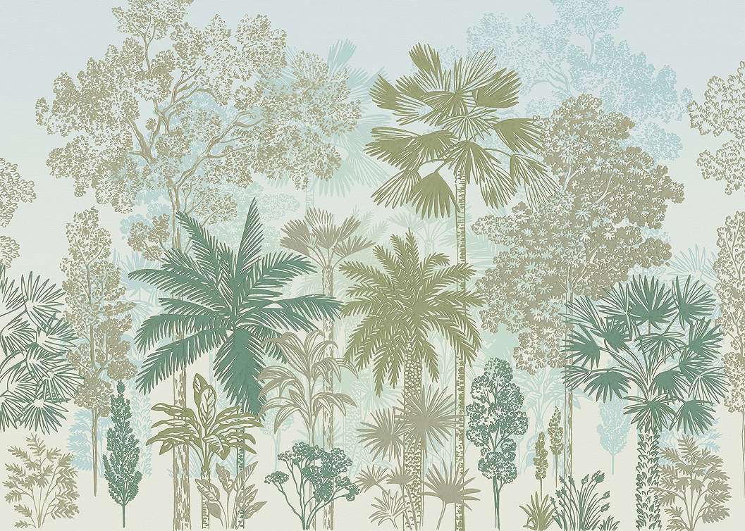 Modern trópusi botanikus mintás poszter tapéta