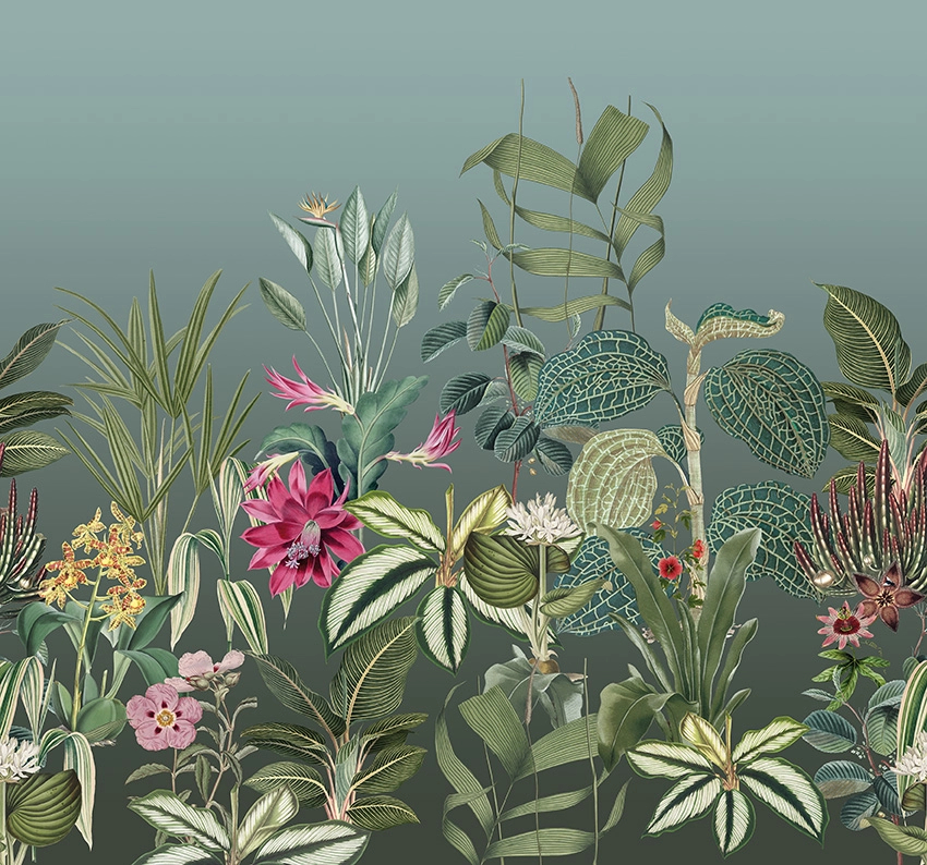 Modern trópusi dzsungel botanikus mintás poszter
