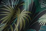 Modern trópusi dzsungel mintás vlies tapéta sötétkék zöld színvilágban