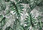 Modern trópusi hangulatú óriás pálmalevél mintás fali poszter 368x254 vlies