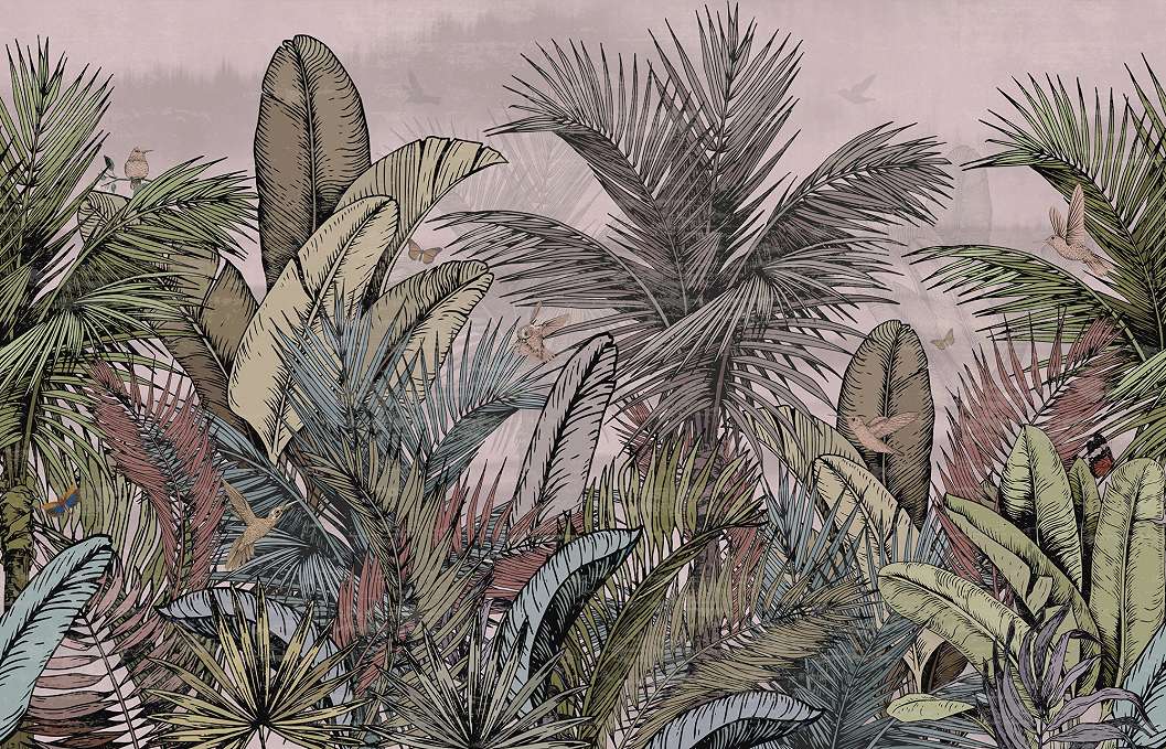 Modern trópusi leveles vinyl mosható posztertapéta