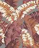 Modern vlies tapéta trópusi levélmintával mályva színvilágban