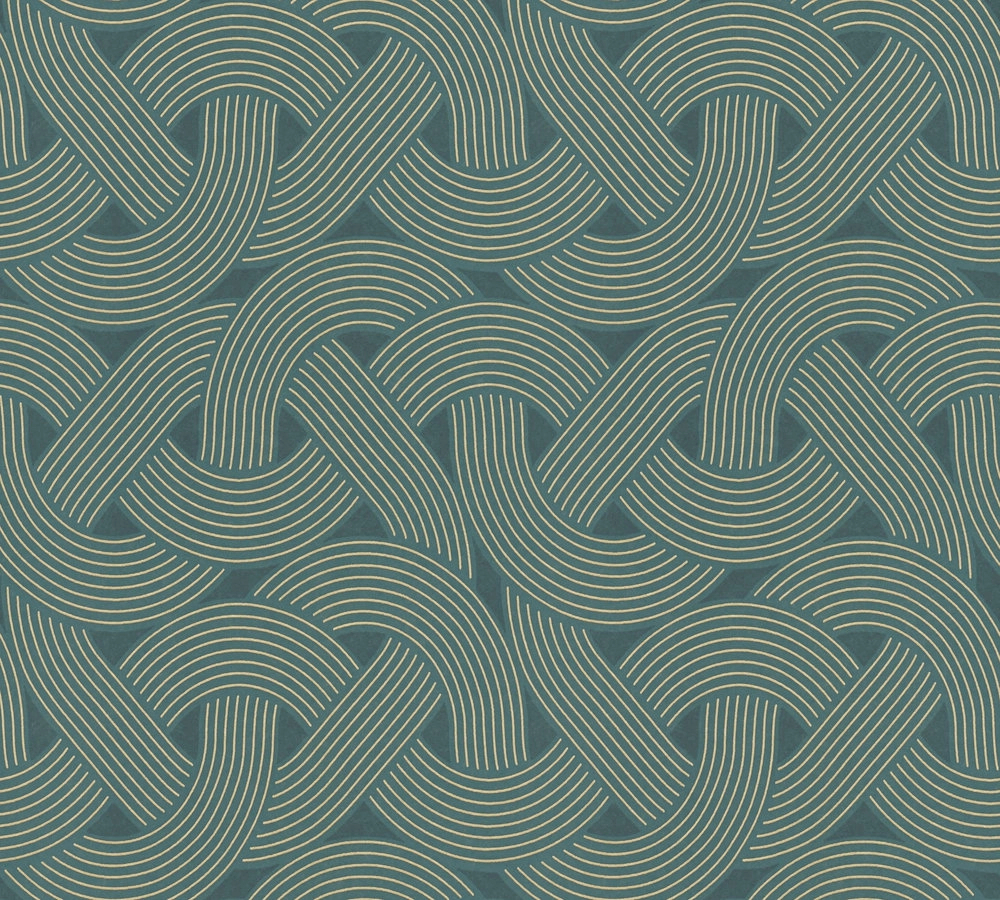 Modern zöld hullám geometria mintás design tapéta