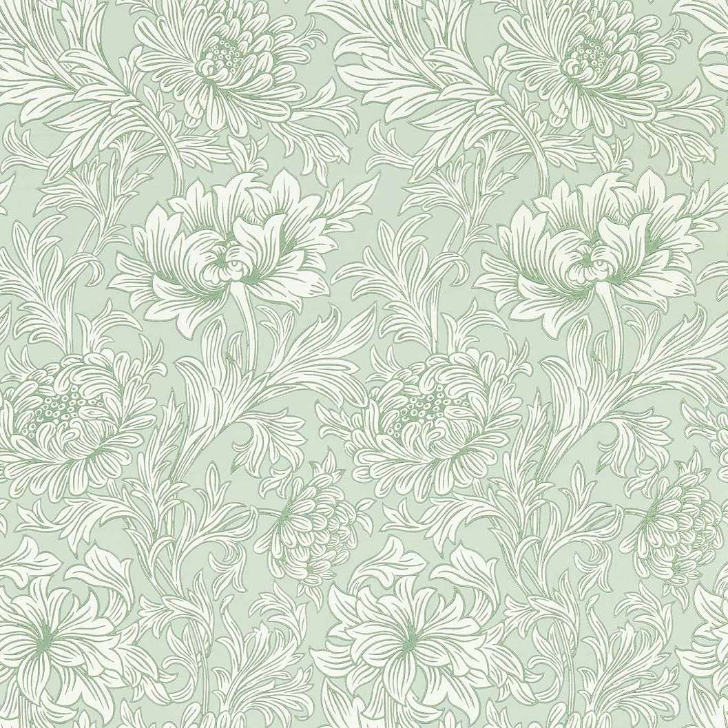 Morris & Co tapéta zöld virágos mintával