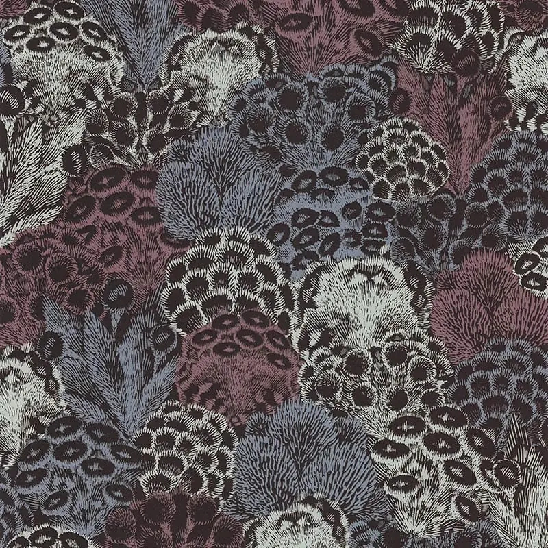 Mosható bohém dekor tapéta fekete korall mintával