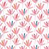 Mosható bohém dekor tapéta rózsaszín és kék leveles mintával