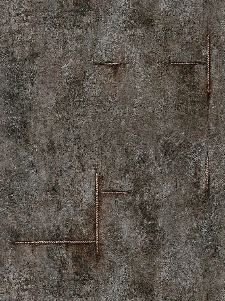 Mosható dekor tapéta betonhatású mintával barna és fekete színben