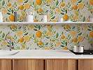Mosható dekor tapéta citrom mintával sárgta és zöld színben