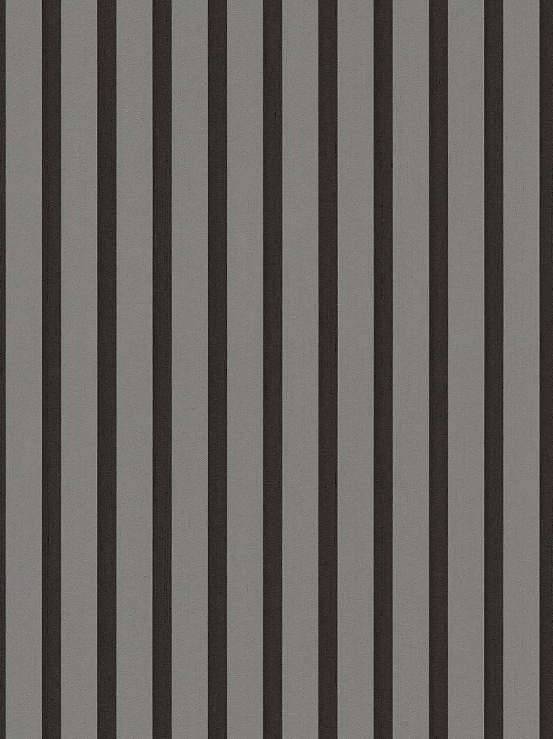Mosható dekor tapéta csíkos mintával enyhén fényes sötétszürke és fekete színben