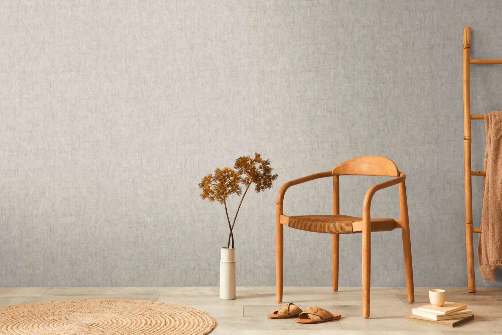 Mosható dekor tapéta egyszínű világosszürke