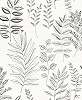 Mosható dekor tapéta fehér és fekete színes vertikális levél mintával