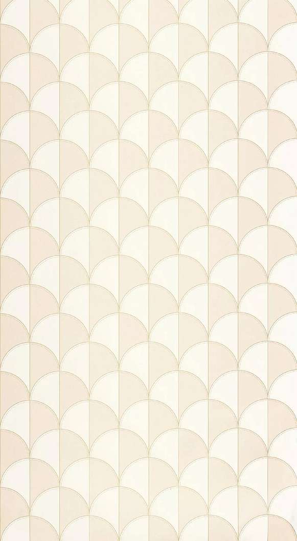 Mosható dekor tapéta geometrikus legyező mintával metálos arany krém és beige színben