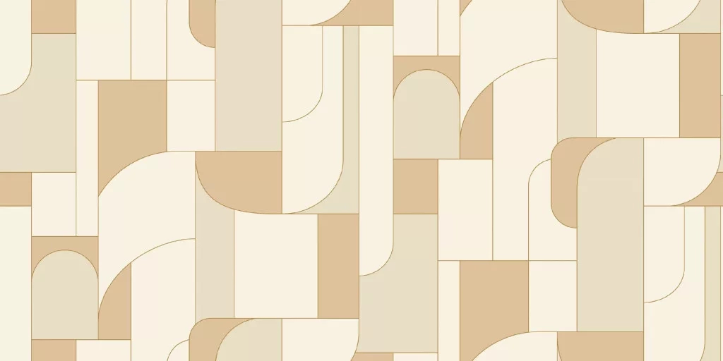 Mosható dekor tapéta geometrikus mintával metálos arany és beige színben