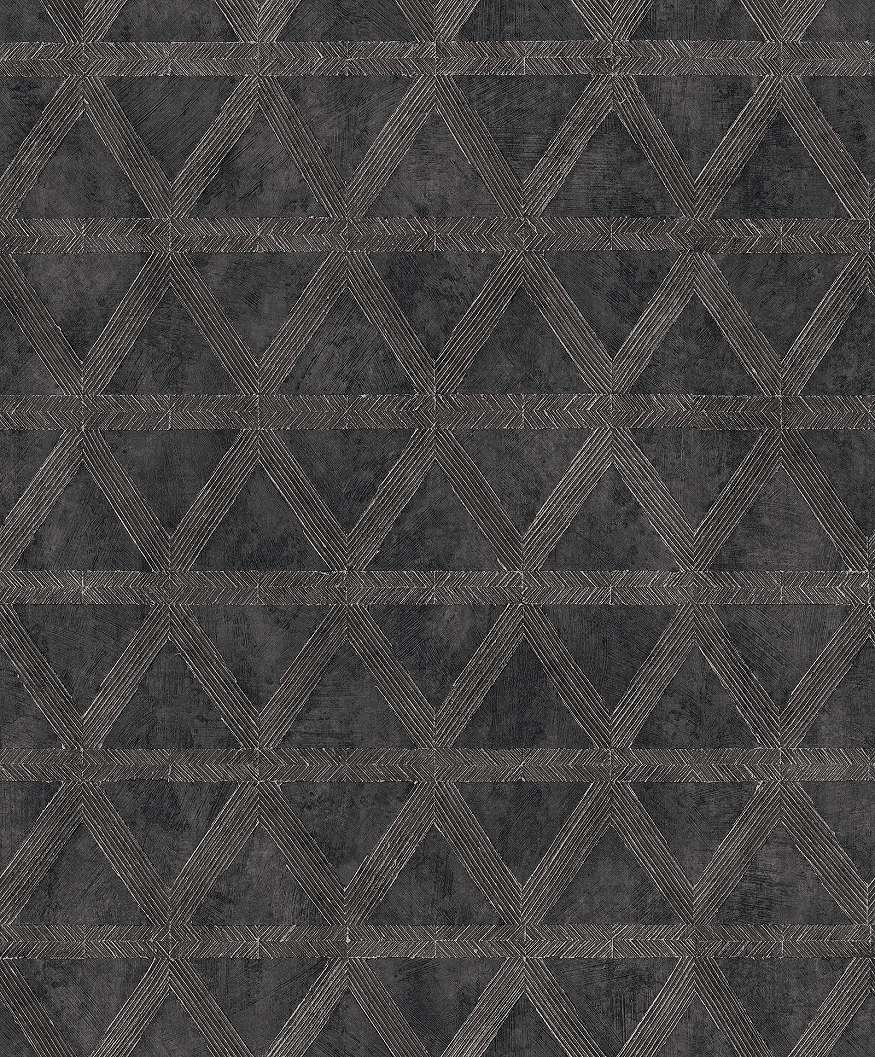 Mosható dekor tapéta kékesszürke háromszög mintával