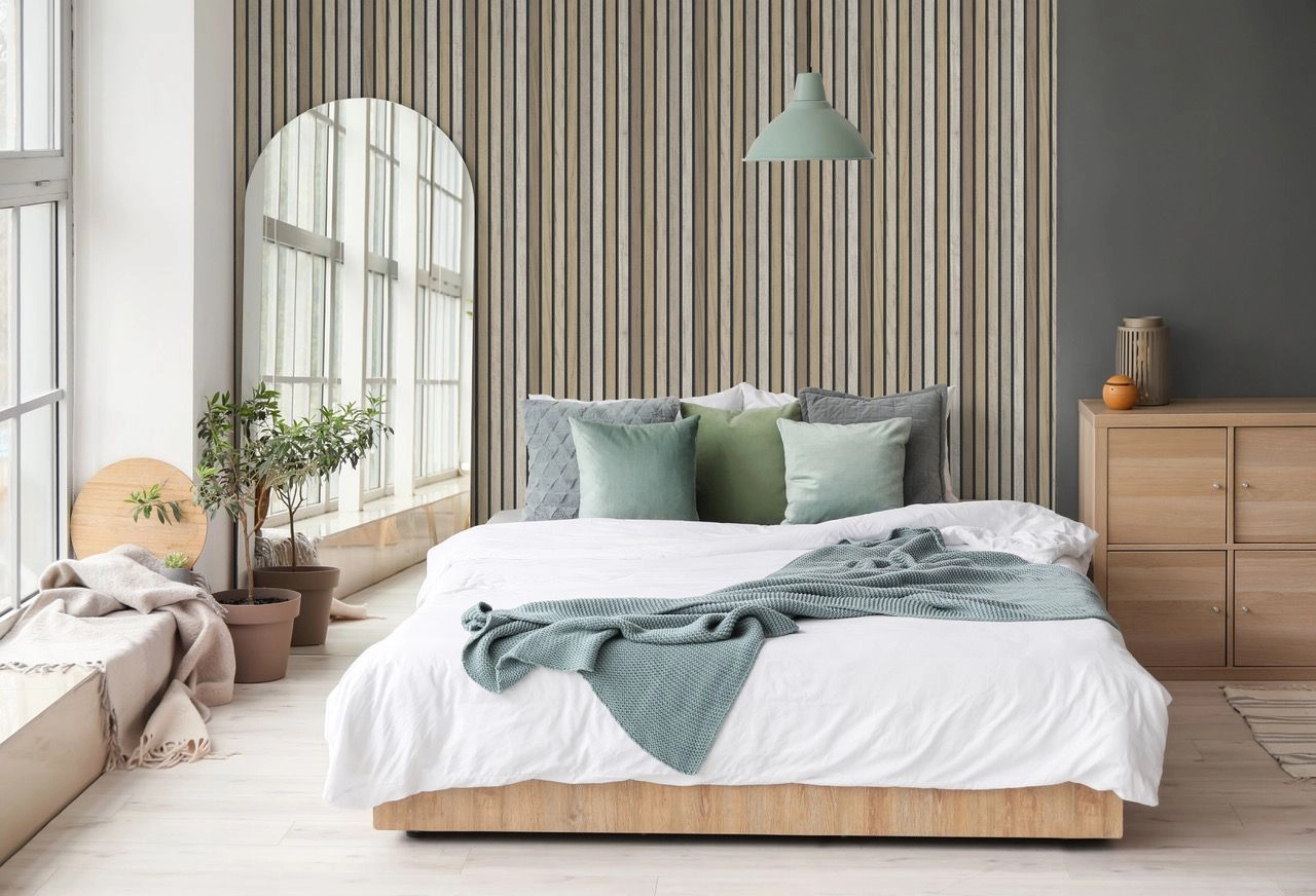 Mosható dekor tapéta keskeny csíkos fahatású mintával barna színben