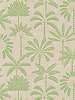 Mosható dekor tapéta pálmafa mintával enyhén fényes zöld és szürke színben
