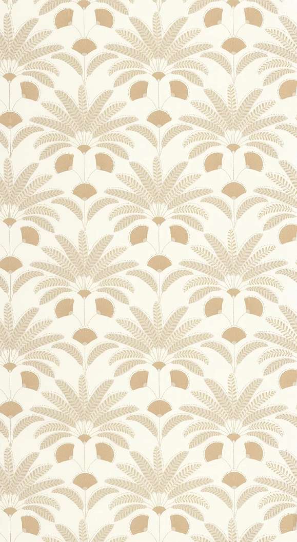 Mosható dekor tapéta pálmafa mintával metálos arany krém és barna színben