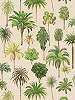 Mosható dekor tapéta pálmafa mintával zöld és krém színben