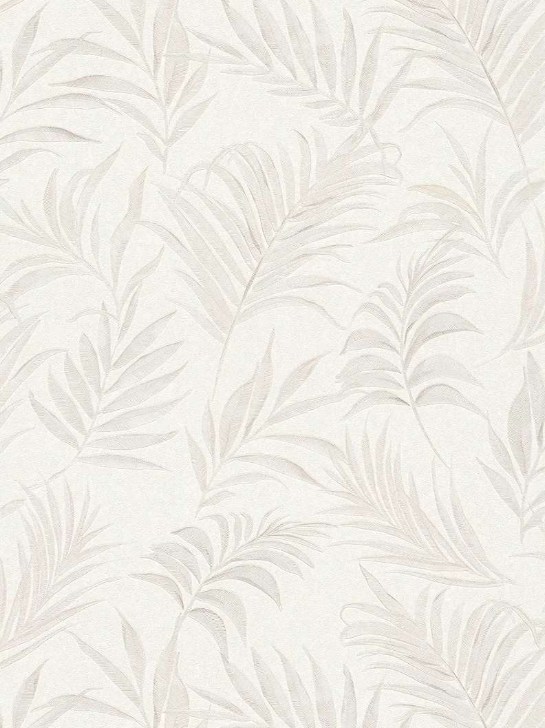 Mosható dekor tapéta pálmalevél mintával fényes és matt fehér színben