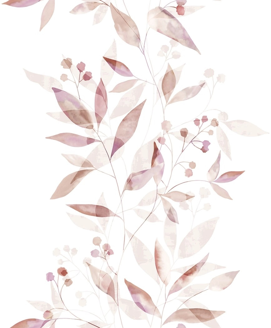 Mosható dekor tapéta rózsaszín lila levél mintával