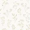 Mosható dekor tapéta stilizált vadvirágos, leveles mintával krém és beige színben