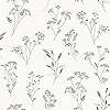Mosható dekor tapéta stilizált vadvirágos, leveles mintával krém és fekete színnel