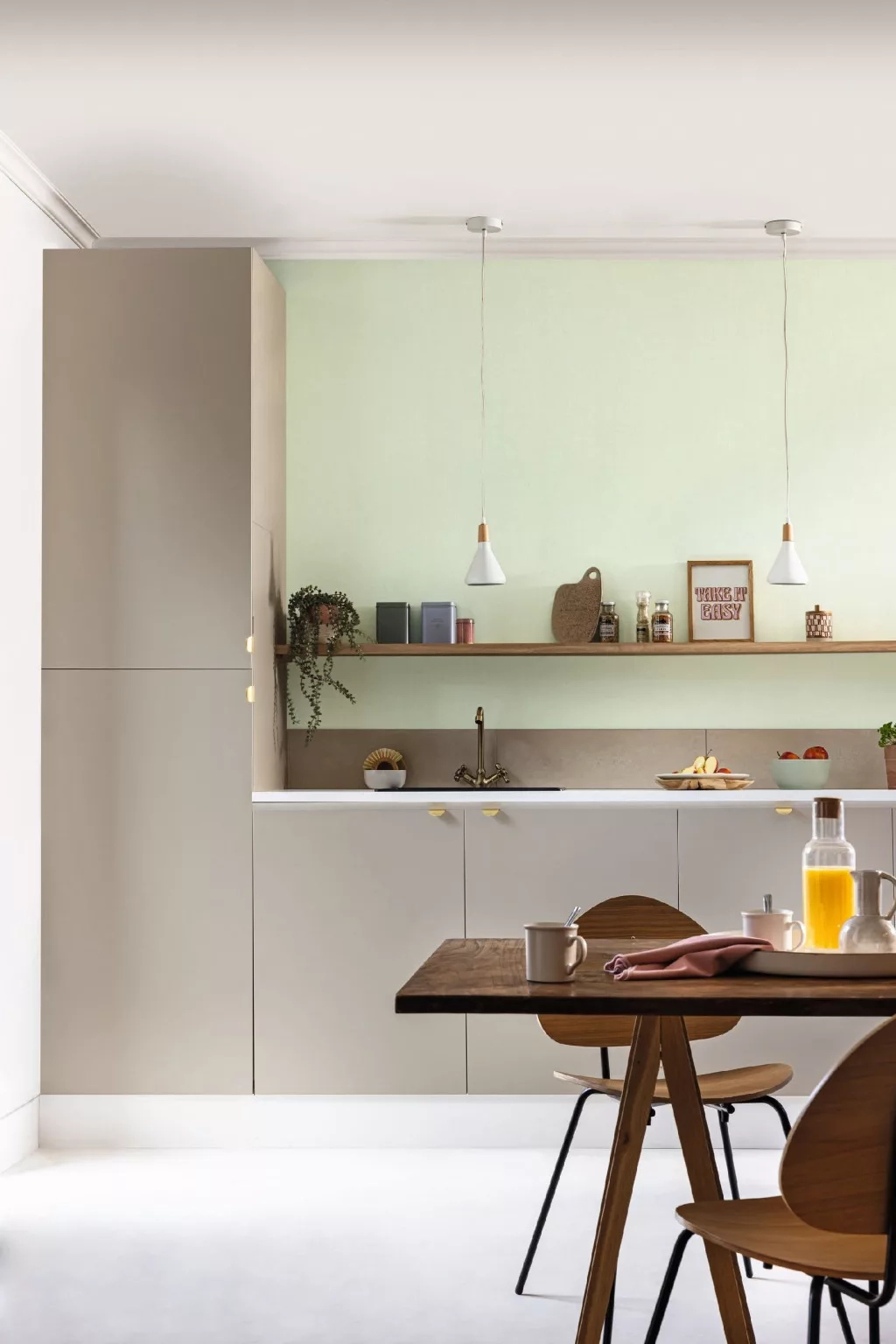 Mosható dekor tapéta textilhatású mintával zöld színben