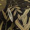 Mosható dekor tapéta trópusi levél mintával metálos arany és fekete színben