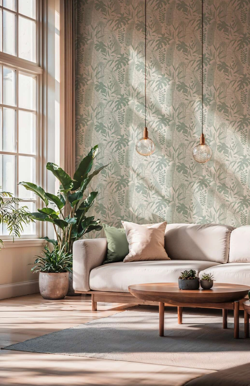 Mosható dekor tapéta trópusi levél mintával metálos kacsatojáskék és krém színben