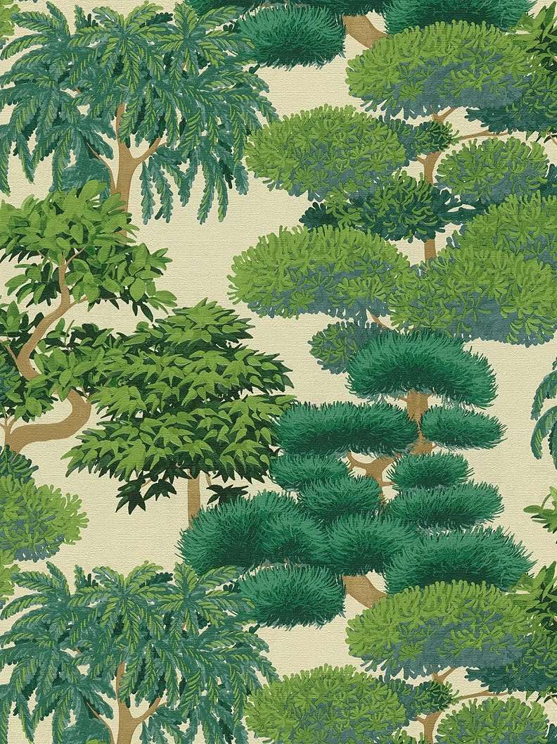 Mosható dekor tapéta trópusi színes fa mintával élénk színben