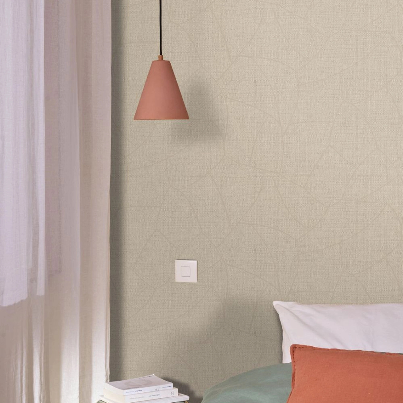 Mosható design tapéta geometriai mintával tope színben