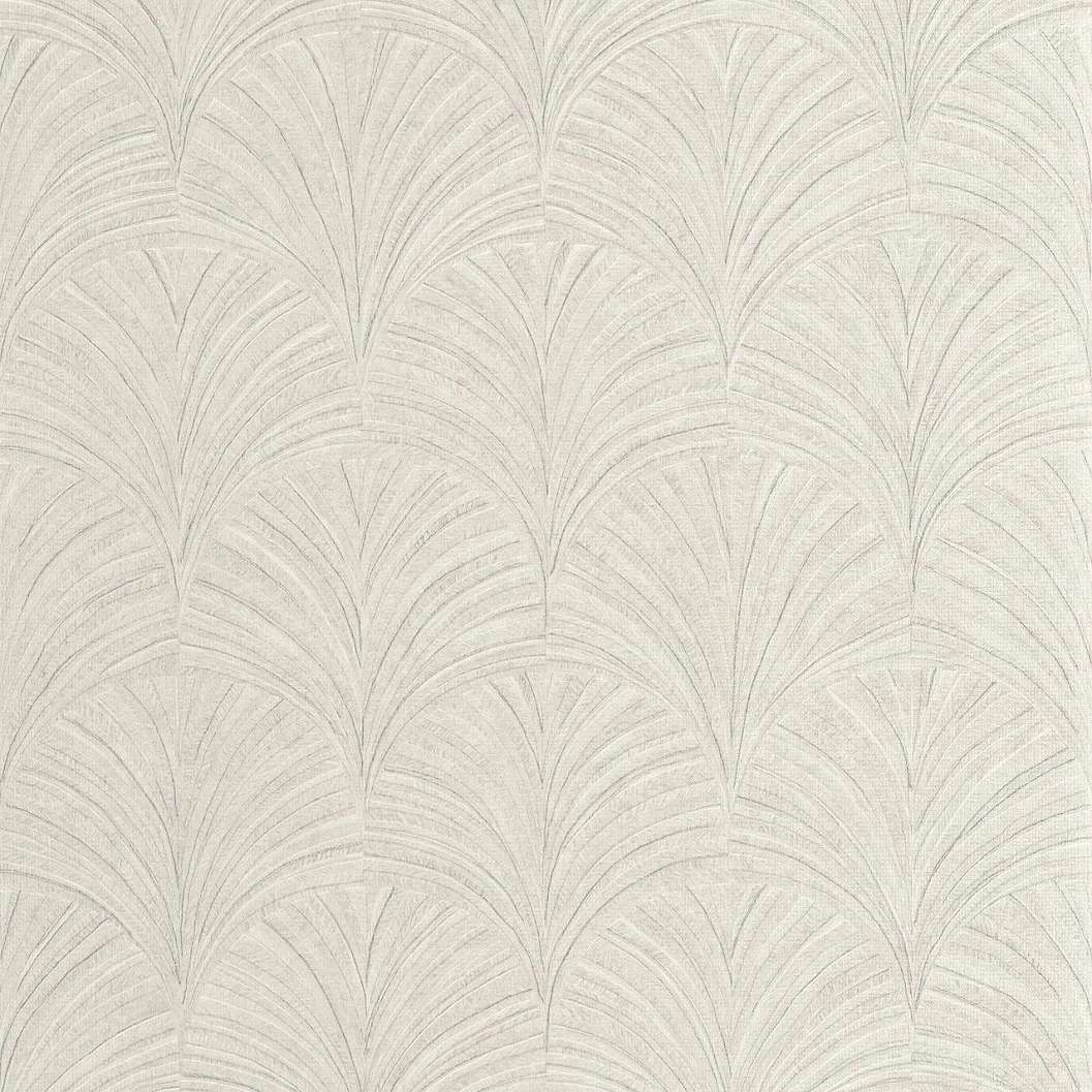 Mosható design tapéta legyező mintával fehér színben